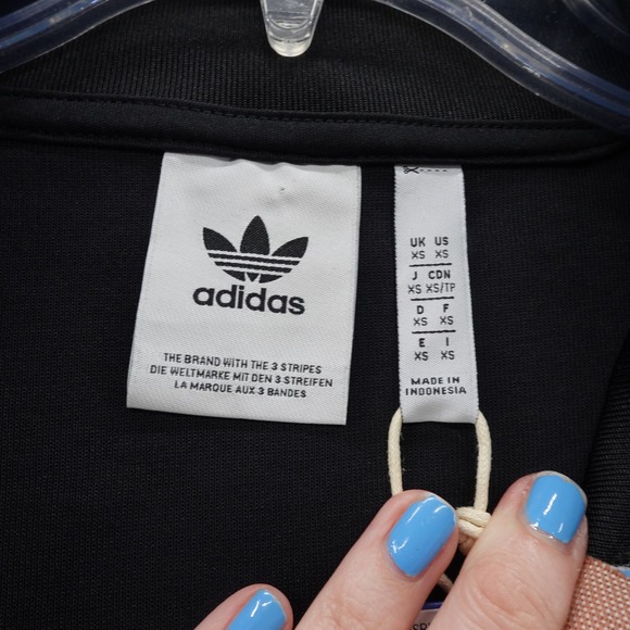 Adidas Originals Mens XS Funnel Neck Track Jacket 3 Stripes Black 1/4 Zip‎ NWT - Picture 5 of 13